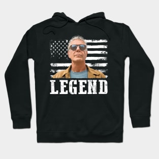 Vintage American Flag Bourdain Chef Legend Hoodie